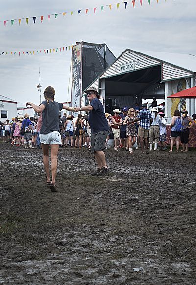 Dancing in the mud.