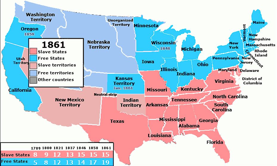 America 1861. At the start of the Civil War. Very divided by the Slave trade.