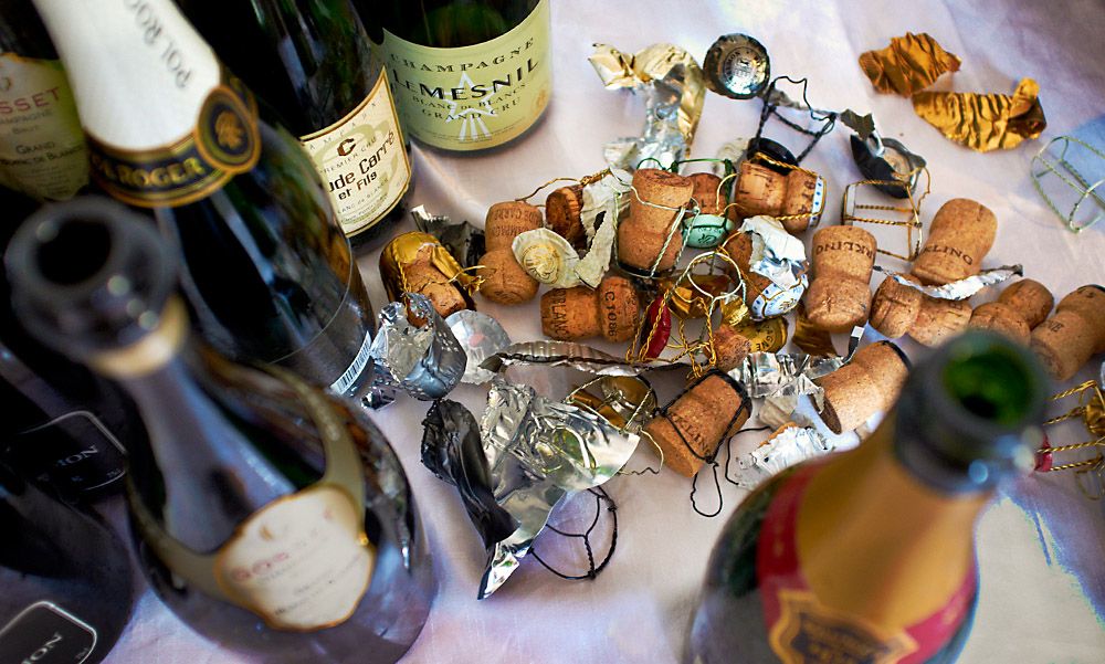 French champagne corks after a Deviation Rd Tatsing. Photo : Milton Wordley