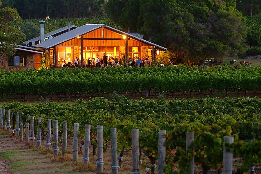 Restaurant at dusk : Photo suppied by Cullen Wines.