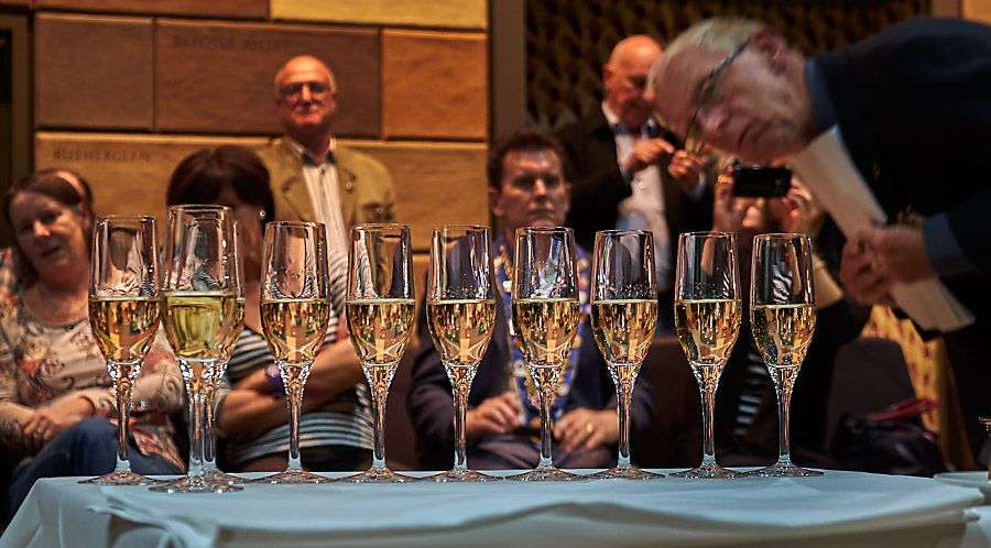 Ten glasses of Champagne from one bottle. Photo :  Milton Wordley