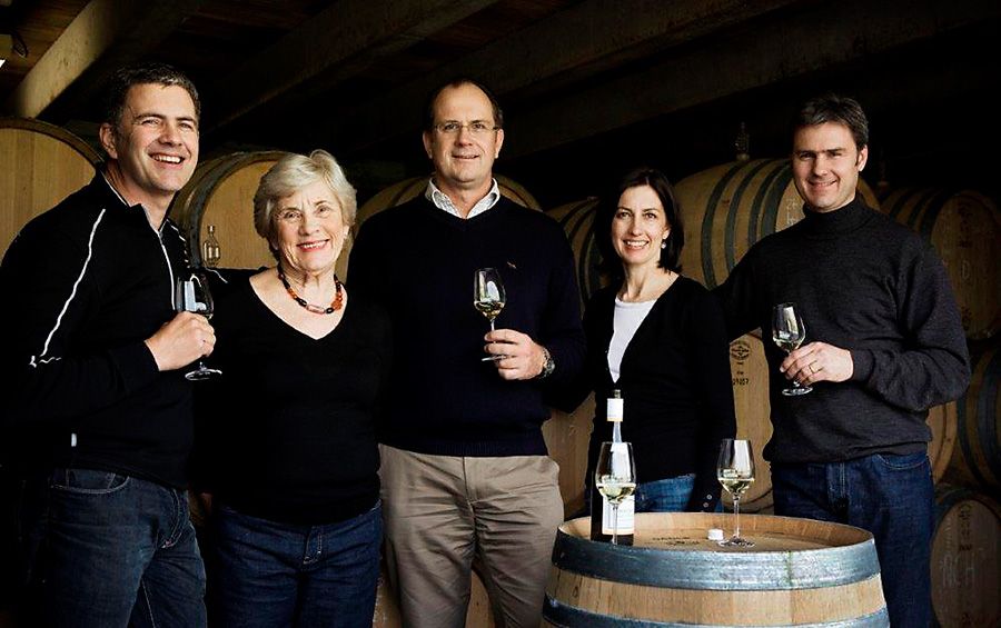 Michael  Brajkovich with his family  at their Kumeu River winery in 2010 L-R Milan , Melba , Marijana and Paul.