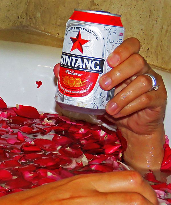 Bintang in the Rose Petal bath  : Photo supplied.