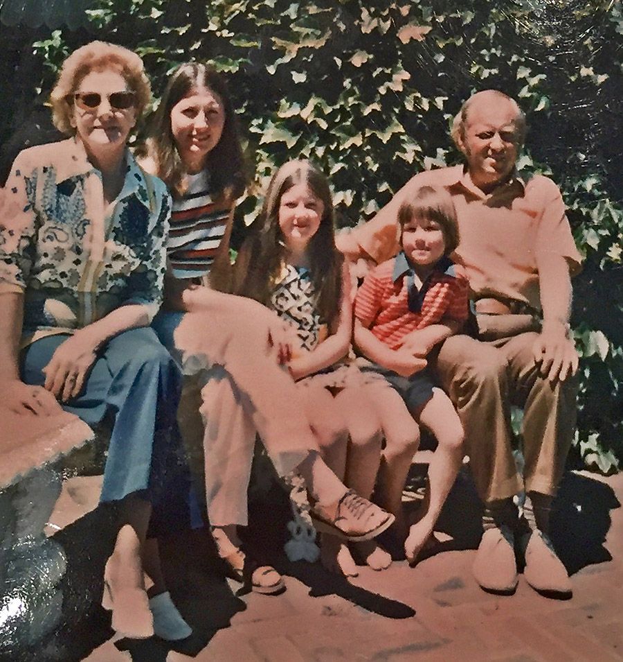 Michael with mum,dad, sister and grandma
