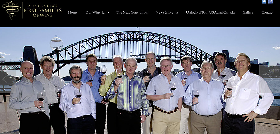 Australia's First Families of Wine : web site home page.