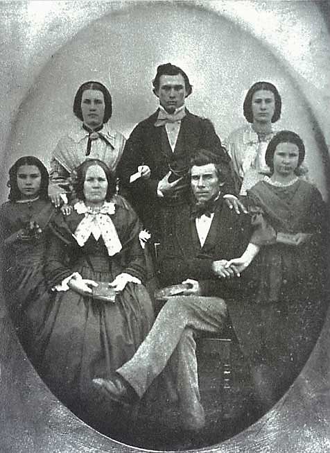 Yalumba founder Samuel Smith (seated) with his family c1856 (back l-r) Elizabeth, Sidney & Martha and (front l-r) Miriam, Mary, Samuel & Mary-Jane: Photo supplied by Yalumba.
