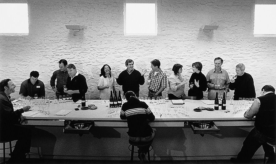 I have been photographing the Yalumba Winemakers Classification tasting since this, the first one in 2001 with Brian Walsh conducting. Photo : Milton Wordley. 