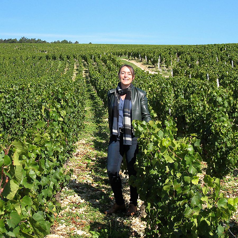 Emmanuelle in one of the vineyards she sources fruit from the Vaillons vineyard in Chablis. 