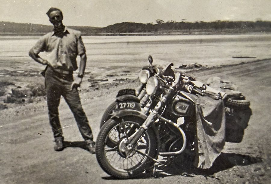 John half way across the Nullarbor with Harold Tulloch in 1952.
