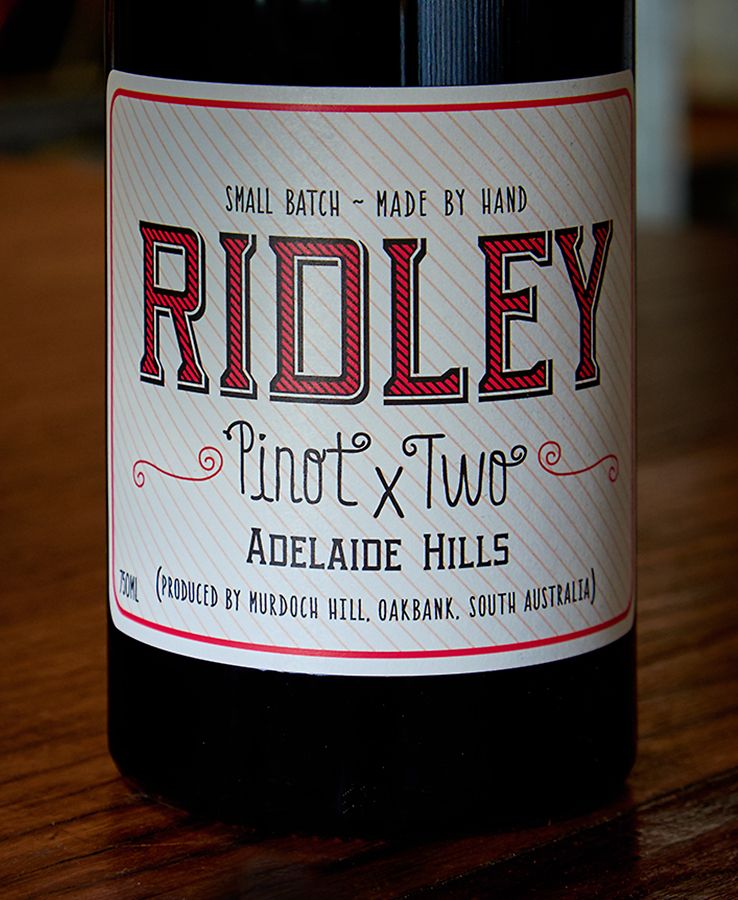 Murdoch Hill's Ridley 'Pinot x Two' blend of 60% Pinot Meunier and 40% Pinot Noir. Very interesting wine, sold out in no time. Photo Milton © Wordley