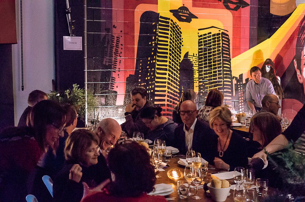 Exhibtion opening dinner at the CCP with Red Art and Michael Hall wines. Photo : Alyssa © Cavanagh.