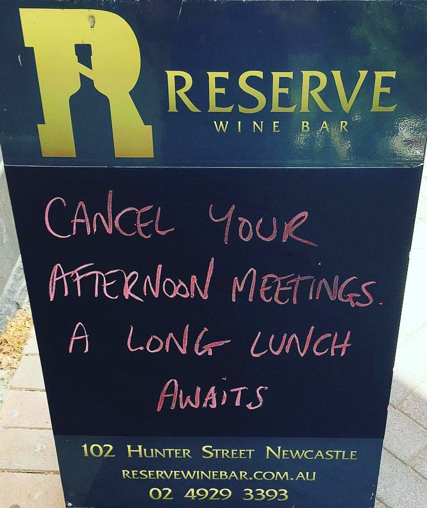 Long Lunches : Photo supplied by Reserve Wine bar.