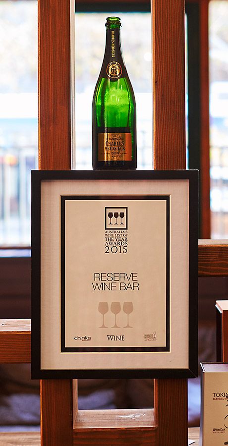 Australia's Wine list of the Year 2015 : Reserve Wine Bar, three glasses. Photo © Milton Wordley
