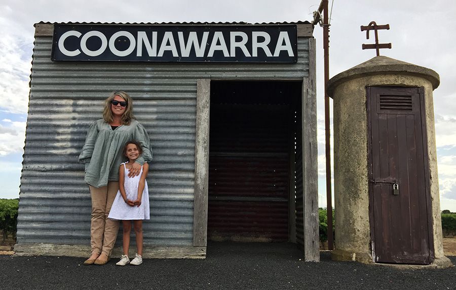 Sue and daughter Maggie  at the Coonawarra Rail siding.