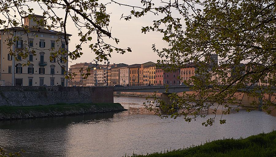 The river in Pisa.