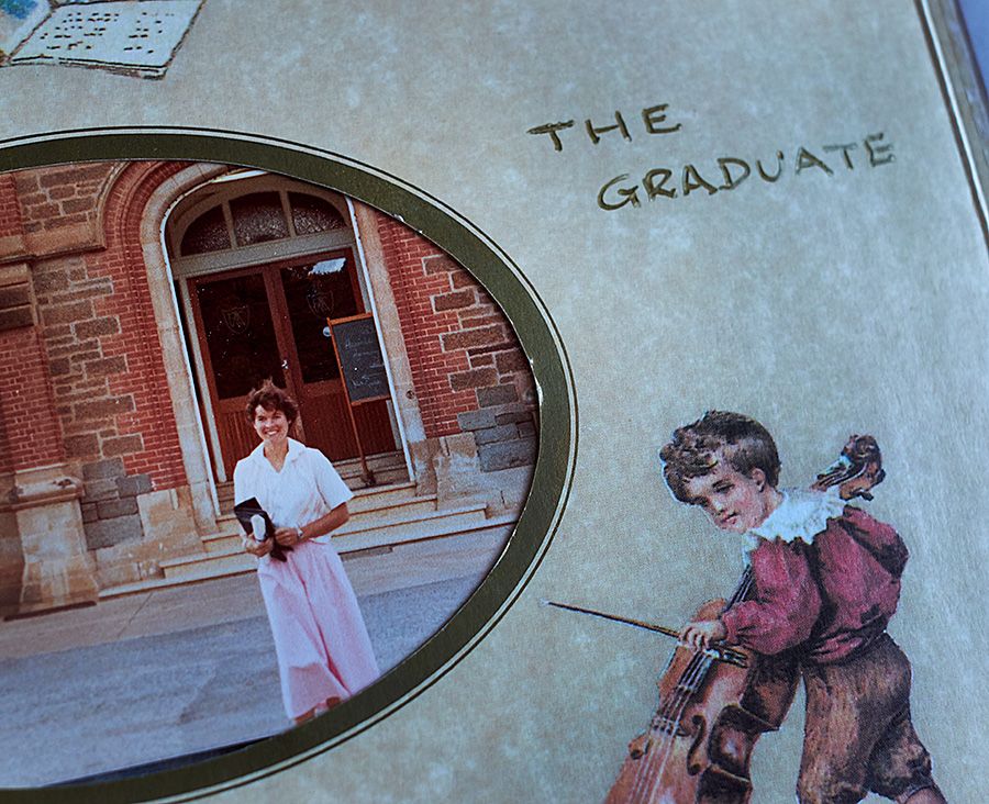 Alison's 1980 graduation page in the family album.
