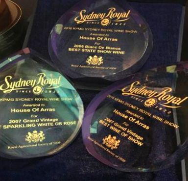 House of Arras Sydney Royal Wine Show trophies.