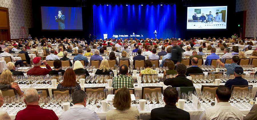 Peter on stage before over 800 wine lovers at The Wine Spectator’s 'New World Wine Experience' tasting in Los Angeles : Photo © Milton Wordley. 