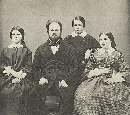 John Reynell with his three children Lydia, Walter and Lucy in the 1850s : Photo Courtesy of the State Library of South Australia collection.