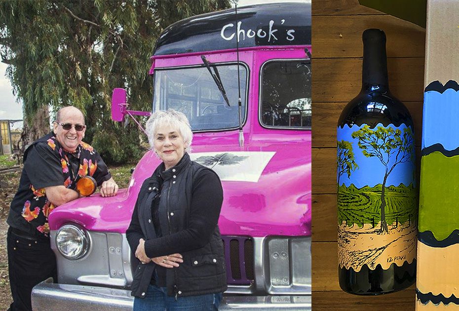 Chooks Little Winery Tours + Brian O'Malley's hand painted 'The Peake'.