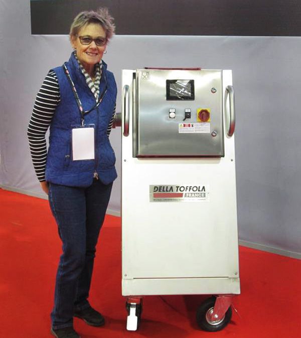  Dr Angela Sparrow with the Della Toffola DTMA machine.