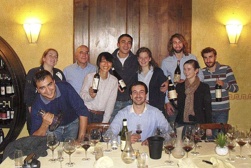 Tim with the Vajra family in Barolo.  